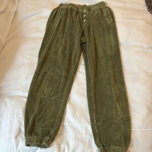 DONNI. Olive Green Corduroy Joggers